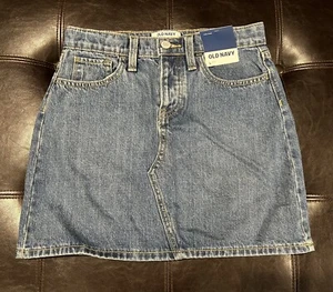 Old Navy Jean Skirt Adjustable Waist Girl’s Size Large (10-12) NWT - Picture 1 of 6