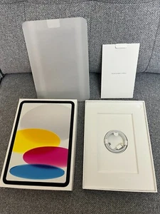 Véritable Apple iPad 10ème Génération 10,9" Argent 64Go Boîte avec Tous Les Accessoires *NEUF* - Photo 1/6