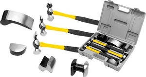 7pc Fiberglass Auto Body Repair Tools Fender Tool Kit Hammer Dolly Dent Bender - Picture 1 of 2