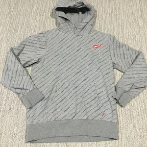 Levis Hoodie Boys 14-16 Gray Sweatshirt Pullover All Over Print Logo Kids Youth - Picture 1 of 9
