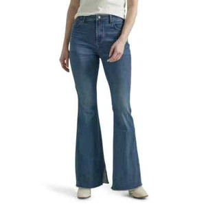 LEE - VARIOUS SIZES - Heritage High-Rise Galactic Blue Flare Jean W/Raw Hem-NEW! - Picture 1 of 7