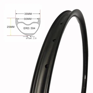 Super Light 29ER MTB Bicycle Carbon Rims Asymmetrical Tubeless Wheels 35x25mm - Picture 1 of 16