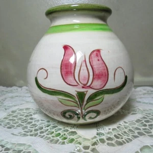 Stangl Early Pennsylvania Artware #3691 ball vase w/ neck pink tulip 1941-1948 - Picture 1 of 17