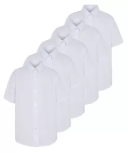 Paquete de 5 camisas de manga corta para niñas escolares - blusa uniforme blanca de 3 a 18 años - Imagen 1 de 1