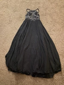 Abito lungo elegante formale nero con bling taglia 10 - Foto 1 di 9