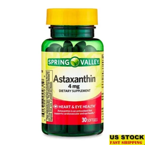 Astaxanthin 4mg Softgels Dietary Supplement Eye Heart Health Gluten Free 30 Caps - Picture 1 of 9