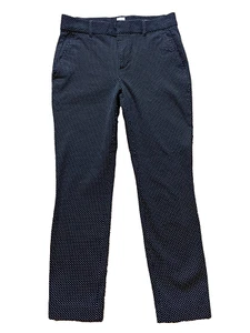 Gap Signature Skinny Leg Chino Cotton Ankle Dress Pants Black White Polka Dot 6 - Picture 1 of 5