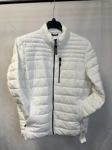 Calvin Klein Mens White Sorona Aura Long Sleeve Full-Zip Puffer Jacket Size M - Picture 1 of 12