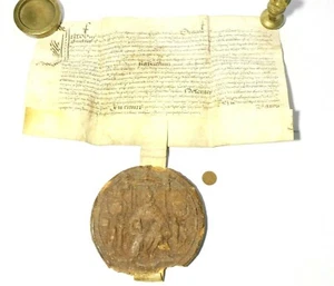 c1604 Original JAMES I His Wax GREAT SEAL on Letters Patent Vellum Document #1 - Picture 1 of 12