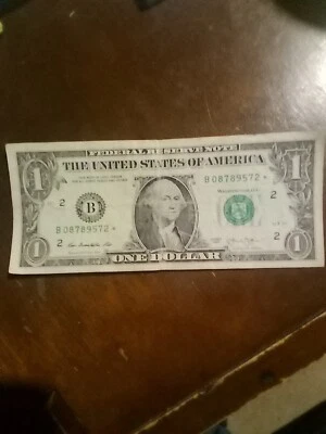2013 B $1 Star Note Fort Worth Very Rare They Printed 2 Of Them With Same # - Image 1 of 4
