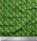 Soimoi Green Cotton Poplin Fabric Palm Tree Printed Craft Fabric-SZ1