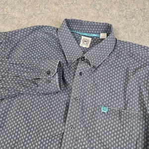 Cinch Western Hemd Herren 2XL geometrisches Muster grau Knopf bestickt Rodeo - Bild 1 von 9