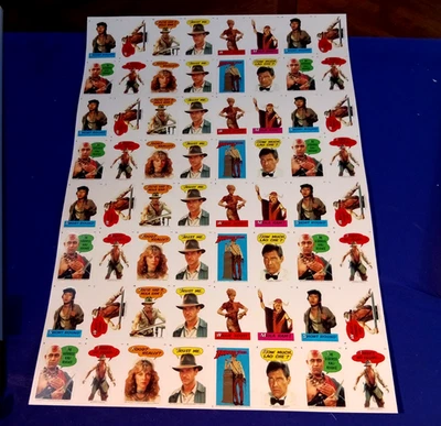 1984 TOPPS ИНДИЯ ДЖОНС ХРАМ СУДЬБЫ НЕРАЗРЕЗАННЫЙ ЛИСТ NRMT ДИАПАЗОН ИЗЯЩНЫЙ - Изображение 1 из 4