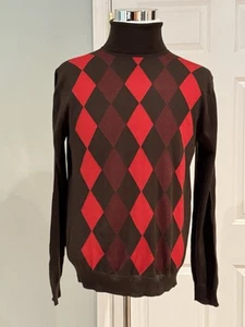 Prada Men's 100% Wool Turtleneck Argyle Sweater US L IT 54 - Picture 1 of 6