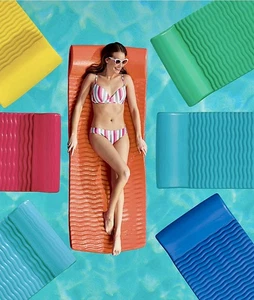 FRONTGATE RESORT COLLECTION AIR BLUE COLOR POOL FLOAT 2” THICK FOAM 74”X 26”-NEW - Picture 1 of 3