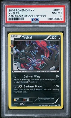 2016 Pokemon XY Generations Radiant Collection Yveltal #RC16 PSA 8 - Image 1 of 2
