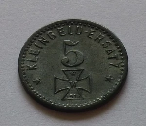 Notgeld: Waldsee 5 Pfennig 1918, WWI German emergency money - Imagen 1 de 2