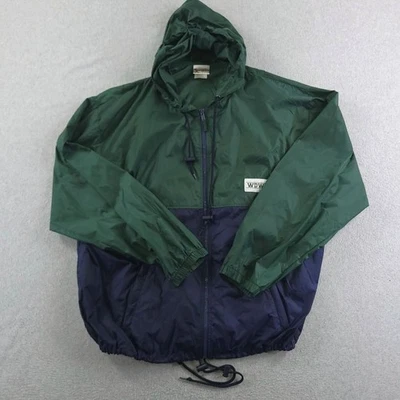 Walt Disney World Windbreaker Jacket Men XL Green Blue Packabe Light Rain Hooded - Image 1 of 4