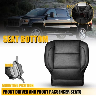 Cubierta de asiento de cuero inferior negra R para GMC Sierra 1500 2500 2500 2014-2019 Foto 1 de 4