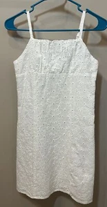 Art Class Girls L 10/12 Bodice White Eyelet Woven Sleeveless Dress Lined X24 - Picture 1 of 6