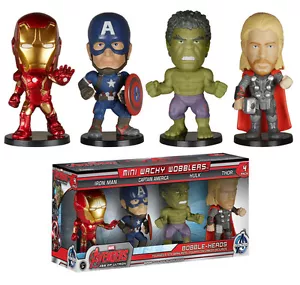 AVENGERS AGE OF ULTRON 3.5" MINI WACKY WOBBLER 4 PACK FUNKO BOBBLEHEAD HULK THOR - Picture 1 of 1