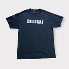 Vintage Y2K Humor T-Shirt Adult Large Black Short Sleeve “DILLIGAF” Funny