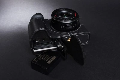 Genuine real Leather Half Camera Case bag cover for Panasonic G7 Bottom Open B - Image 1 of 4