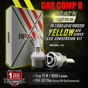 Stark 72W 8000LM LED 3000K Yellow Chip Bulbs Fog Light Conversion Kit PAIR- H1 - Picture 1 of 7