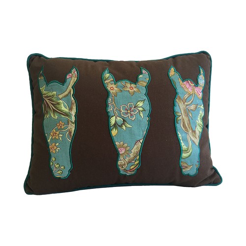 12" x 16" Jazz Three Horse Needlepoint Pillow 12" x 16" C&F Home