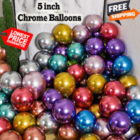 CHROME PEARL LATEX 5" 10" 12" METALLIC BALLOONS Birthday Party Decor Helium/Air 