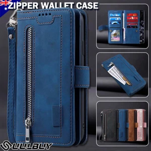 For iPhone 16 15 14 13 12 11 Pro Max XS 8/7/SE Case Leather Wallet Flip Cover - Picture 1 of 27