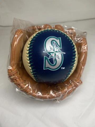 New Vintage Fotoball Seattle Mariners Baseball On Mini Leather Glove Cover