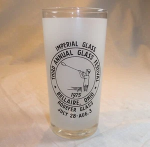 Imperial & Rodefer Glasbecher drittes jährliches Festival 1975 Bellaire Ohio Museum - Bild 1 von 10