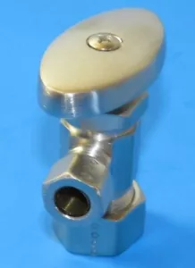 Válvula angular de compresión de 1/2"" BRASSTECH 403/15S x níquel satinado 3/8"" (P5236) - Imagen 1 de 5