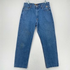 Vintage Roy Rogers Pocket Money Jeans Mens 32x30 Straight Leg Hemmed Blue