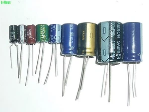 Kit surtido de condensadores electrolíticos radiales de 50 V 10 Value 90 piezas toda marca - Imagen 1 de 2