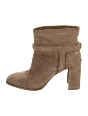 Christian Dior Womens Beige Suede Ankle Boots Block Heel Size 39.5 US 9.5 UK 7 - Image 1 of 4