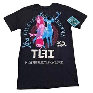 True Love False Idols TLFI Men Size M Black Stag Party Graphic Print T-Shirt NWT - Picture 1 of 6