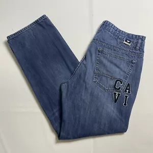Cavi Mens 36x34 (36x31) Jeans Relaxed Fit Repaired Embroidered Carpet Logo Y2K - Picture 1 of 17