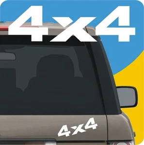 2 AUFKLEBER "4X4" WEISS, NISSAN, JEEP,PAJERO,SUZUKI,LAND ROVER,RANGE,TOYOTA,SUV - Bild 1 von 1