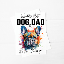 World's Best Dog Dad French Bulldog A5 Card, Fathers Day Card from the dog