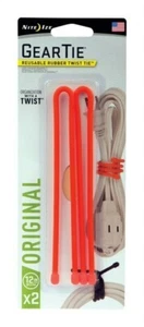New Nite Ize Gear Tie 12 in. L Orange Twist Ties 2 pk GT12-31-2R3 - Picture 1 of 1
