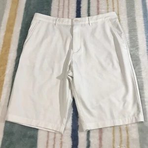 Hugo Boss weiße Golfshorts für Herren 32 Stretch Clyde normale Passform flache Vorderseite Chino - Bild 1 von 12