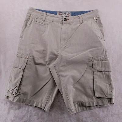Pantalones cortos cargo Tommy Bahama Jeans frente plano para hombre talla 33 beige algodón a rayas Foto 1 de 4