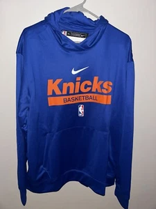 NIKE MENS NEW YORK KNICKS TEAM AND PLAYER ISSUED HOODIE RARE SIZE XLT BLUE - Picture 1 of 5