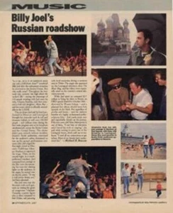 Billy Joel Interview/article 1987 - Picture 1 of 1