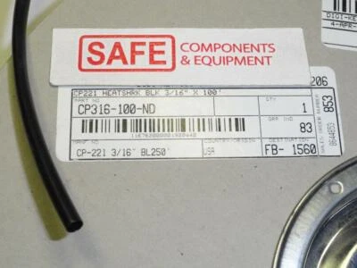 Tubo termorretráctil CP221-3/16 (reducción 2:1) 5 pies/unidad Flex negro BL250 MM-633 Foto 1 de 2