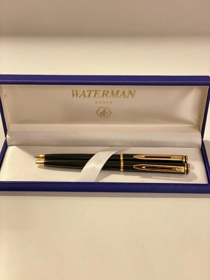 Juego de bolígrafo Waterman Maestro y laca de lápiz 0,7 negro y dorado nuevo en caja Foto 1 de 1