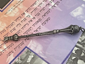Vintage OLD Jewish sterling silver Filigree Judaica Hand Torah Pointer Yad - Picture 1 of 23