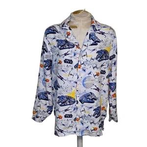 POTTERY BARN KIDS STAR WARS MILLENNIUM FALCON FLANNEL PAJAMA TOP Size Small - Picture 1 of 5